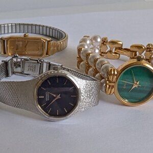 Rare Fine Fashion Quartz Watches Lot of 3 - As is